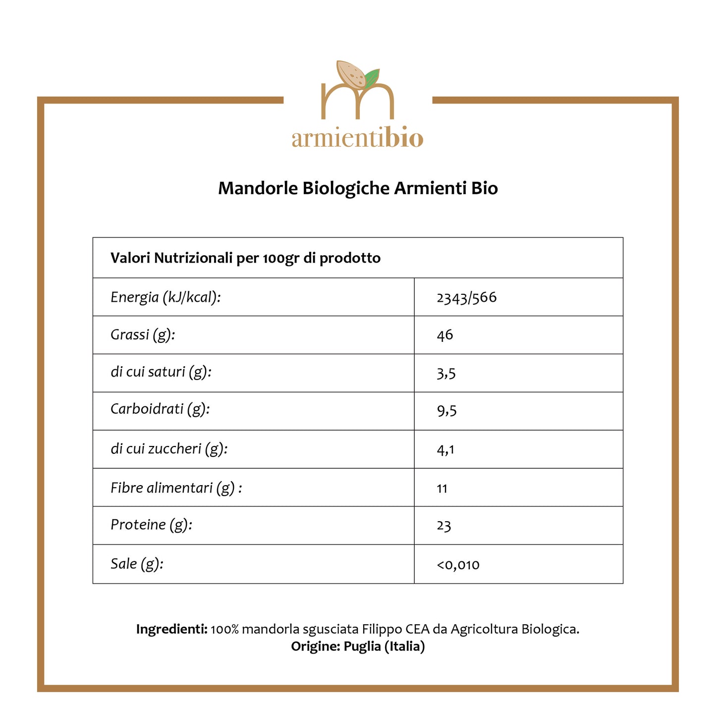 Mandorle Sgusciate Bio 55gr